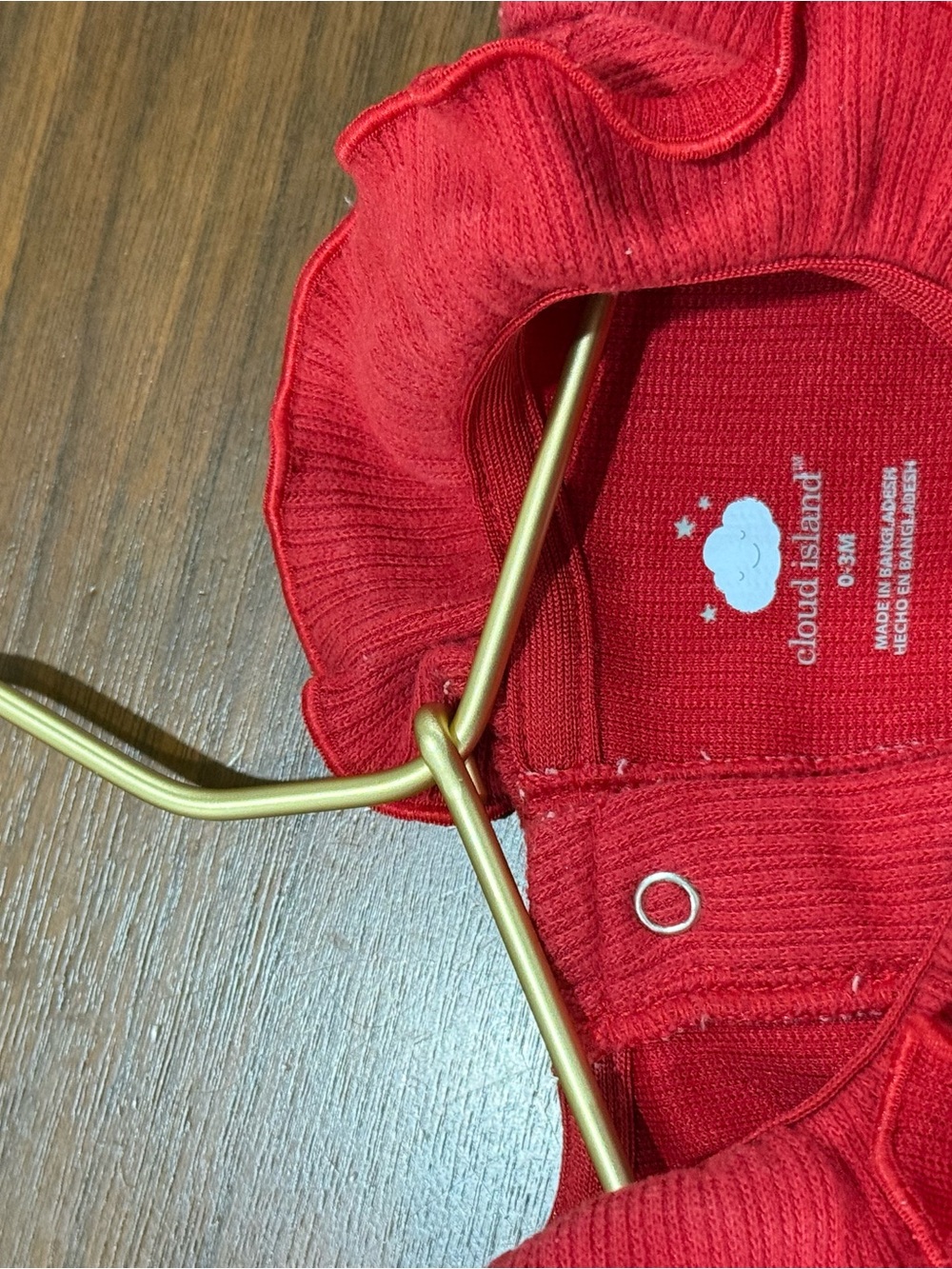 cloud island Red Ribbed Infant Ruffle Collar Set - Picture 3 of 3